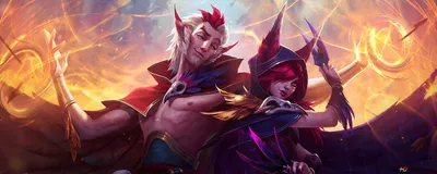 League of Legends (LOL) - Rakan с Xayah 4K скачать обои картинки