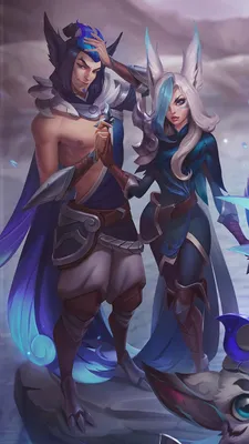 Скачать обои ID: 432747 / Video Game League Of Legends Phone Wallpaper, Rakan (League Of Legends), Xayah (League Of Legends), 750x1334 скачать бесплатно картинки