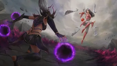 LOL Irelia Syndra LoL PC Desktop 4K Wallpaper \ u0026 Artwork картинки