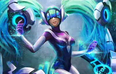 Обои League of Legends, fan art, sona, Maven of the Strings, dj sona картинки на рабочий стол, раздел игры - скачать картинки