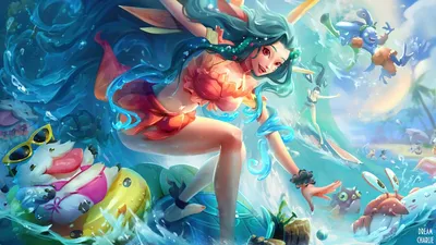 LOL Soraka LoL Pool Party PC Обои для рабочего стола 4K \ u0026 Artwork картинки