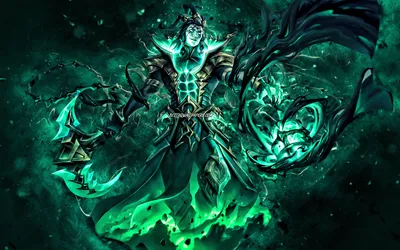 Скачать обои Unbound Thresh, 4k, turquoise neon lights, League of Legends, MOBA, artwork, Teamfight Tactics, Unbound Thresh Build, LoL, Unbound Thresh League of Legends для монитора с разрешением 3840x2400. Высокое качество HD картинки