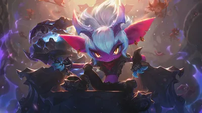 Little Demon Tristana Splash Art LoL 4K Обои #86 картинки