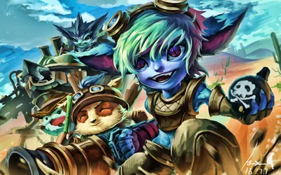 Скачать обои Teemo, Tristana, Poro, Rumble, MOBA, League of Legends, 2020 games, Warriors, Art, Teemo League of Legends для монитора с разрешением 1920x1200. Высококачественные обои HD картинки картинки