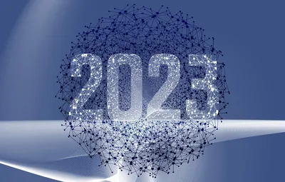 Wallpaper background, network, technology, figures, New year, sphere,  Internet, nodes, date, connection, 2023, Новый 2023 год, гиперсеть images  for desktop, section новый год - download картинки