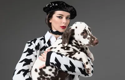 Wallpaper pose, dog, makeup, Dalmatians, photoshoot, takes, Marina  Aleksandrova, Cruela De Vil, 101 Dalmatians images for desktop, section  девушки - download картинки