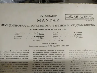 Виниловая пластинка с Маугли 1969 год | Пикабу картинки