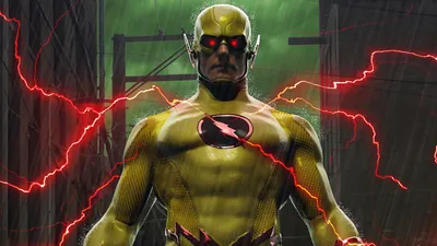 Обои и фоны с логотипом Reverse Flash 4K, HD, двойной экран картинки