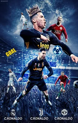 Скачать обои Cristiano Ronaldo Portugal Collage Club Logos картинки