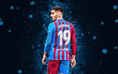 Скачать обои Ferran Torres, 4k, 2022, FC Barcelona, ​​blue neon lights, испанские футболисты, LaLiga, Barca, Barcelona FC, football, Ferran Torres 4K, soccer, Ferran Torres Barcelona, ​​La Liga, FCB для рабочего стола с разрешением картинки