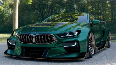 2022 зеленый bmw m8 gtr 4K обои скачать картинки