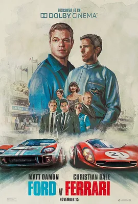 Amazon.com: (Доставка из США) 11 x 17 Ford v Ferrari — постер фильма — декор для стен Matt Damon Christian Bale: Posters & Prints картинки