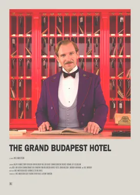 Минималистичные постеры фильмов — The Grand Budapest Hotel Minimal Movie Poster картинки