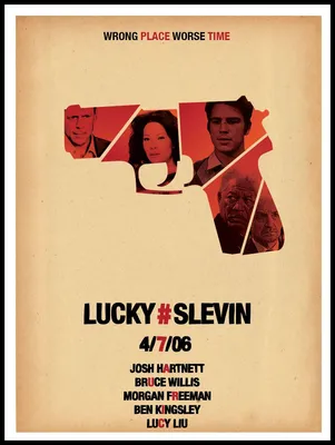 Lucky Number Slevin (2006) WS R1 - DVD с фильмом - этикетка компакт-диска, обложка DVD, передняя обложка картинки