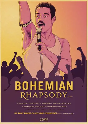 Bohemian Rhapsody Film Poster Freddie Mercury Rock Band Königin Poster und Drucke Современный домашний декор auf Kraft Papier картинки