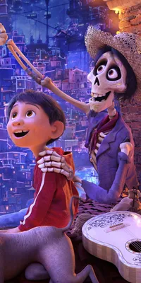 Скачать бесплатно обои ID: 379725 / Movie Coco Phone Wallpaper, Coco (Movie), Hector (Coco), Miguel Rivera, 1080x2160 скачать бесплатно картинки