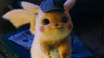 Скачать Pikachu, Pokemon Detective Pikachu, фильм 2019 обои, 2560x1440, Dual Wide, Widescreen 16:9, Широкоэкранный картинки