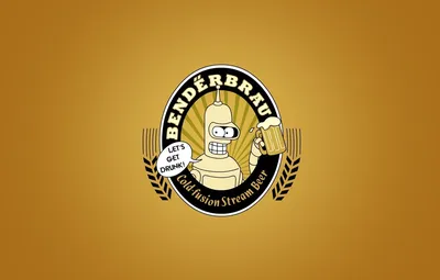 Обои пиво, минимализм, futurama,bendeerbrau, бендер картинки на рабочий стол, раздел минимализм - скачать картинки