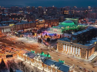 Новогодний Новосибирск показал с высоты птичьего полёта фотограф Слава  Степанов картинки