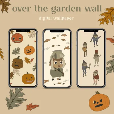 Набор из 3 обоев для телефона Over the Garden Wall - Etsy Canada картинки