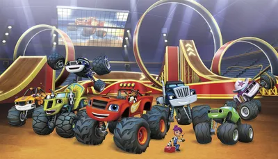 Amazon.com: RoomMates JL1373M Blaze & The Monster Machines Распылите и приклейте съемную настенную фреску — 10,5 футов x 6 футов: все остальное картинки