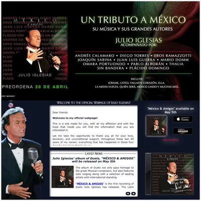 Двухголосый альбом Хулио Иглесиаса “MÉXICO \u0026 AMIGOS” 19 Апрель 2017 Sony  Music – JULIO IGLESIAS – CALIN – ROMANIA картинки