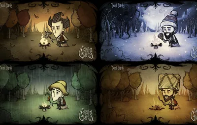 Обои игра, времена года, Wilson, Don't starve, уходящий день картинки на рабочий стол, раздел игры - скачать картинки