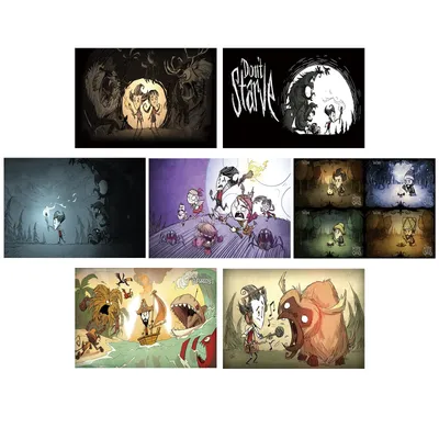 Amazon.com: RENRANSHIGE Don't Starve Game Poster Set of 7 HD Print Prints Photos Prints for Gamer Room Wall Decor Boys and Girls 10x14inch (35x24.75cm): Плакаты \ u0026 Prints картинки