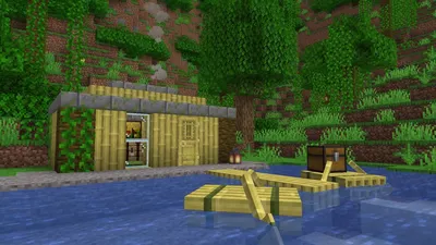 Minecraft в Твиттере: \"Также используйте бамбук для изготовления плота, нового варианта лодки! Собираетесь ли вы с необитаемого острова или плывете по ленивой реке, плот доставит вас куда угодно картинки