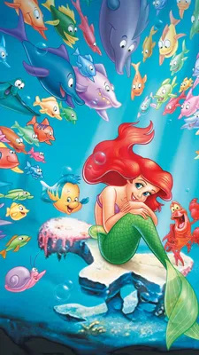 Русалочка (1989) обои для телефона | Киномания | Little mermaid wallpaper, Обои русалки, Диснеевские рисунки картинки