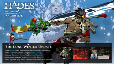 Supergiant Games в Твиттере: \"ДОЛГОЕ ЗИМНЕЕ ОБНОВЛЕНИЕ для #HADES прибыло!!❄️🎣Познакомьтесь с Богиней Времен года, овладейте рыболовной удочкой, откройте для себя Аспект Вечного Копья Гуань Юй и многое другое! Играйте картинки