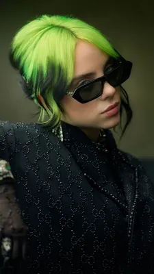 Певица Billie Eilish Green Hair 4K Ultra HD Mobile Wallpaper картинки