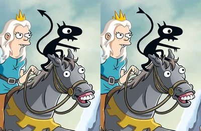 Finde die 10 Unterschiede zwischen den „Disenchantment“-Bildern — Verwunschene Fehler (Seite 1) — сериал УДИВИТЕЛЬНЫЙ картинки