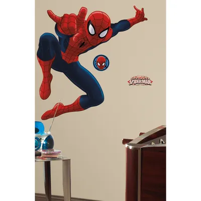 Ultimate Spider Man Peel & U0026amp; Приклейте Гигантскую Наклейку На Стену - Walmart.com картинки