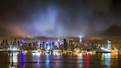 New York City Landscape Night Time Weehawken United States Лучшие HD обои для рабочего стола для планшетов и мобильных телефонов Скачать бесплатно: Wallpapers13.com картинки