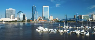 Картинка США Jacksonville Газон Города Здания Деревья картинки