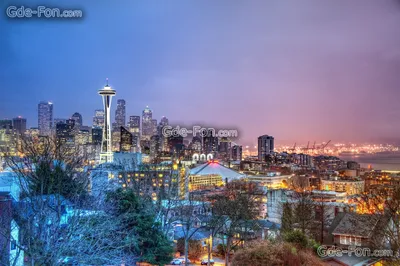 Скачать обои Seattle, city city, night, skyscrapers, skyline, United States, Washington, modern city, USA для монитора с разрешением 1920x1200. Высококачественные обои HD картинки картинки