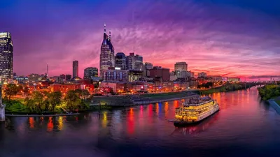 Скачать обои Nashville, 4k, citys, самомоднейшие здания, американские города, Tennessee, America, USA, City of Nashville, HDR, Cities of Tennessee для монитора с разрешением 2880x1800. Высококачественные обои HD картинки картинки