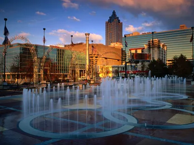 Centennial Park Fountain Atlanta Georgia - США Обои картинки