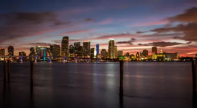 Скачать обои Miami, American city, skyscrapers, Miami city, Miami skyline, City of Miami, Florida, USA для монитора с разрешением 2880x1800. Высококачественные обои HD картинки картинки