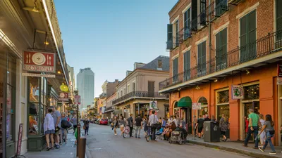 Скачать обои Новый Орлеан, вечер, закат, небоскребы, New Orleans city, New Orleans skyline, Louisiana, USA для монитора с разрешением 2880x1800. Высококачественные обои HD картинки картинки