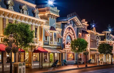 Обои улица, Калифорния, Диснейленд, California, Диснейленд, Анахайм, Anaheim, Main Street USA картинки на рабочий стол, раздел город - скачать картинки