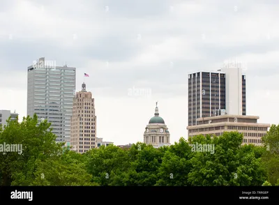 Вид с воздуха на центр города Форт-Уэйн, штат Индиана, США Фото со стока - Alamy картинки