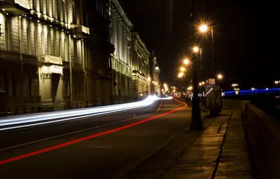 Городской пейзаж Санкт-Петербурга ночью архитектура черно-белая фотография картинки