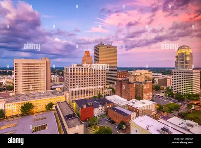 Уинстон-Салем, Северная Каролина, США, вид сверху днем ​​Фото со стока - Alamy картинки