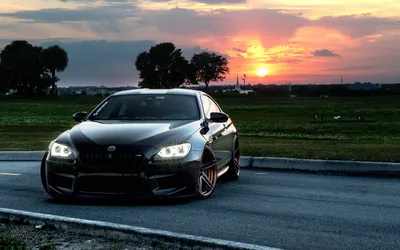 Скачать обои BMW 6, F13, black sports coupe, tuning, бронзовые диски, низкопрофильная резина, BMW для монитора с разрешением 2880x1800. Высококачественные обои HD картинки картинки