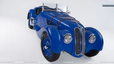 1936 BMW 328 Front Pose в синем цвете обои картинки