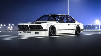 Скачать обои Белая классика Bmw E24 картинки