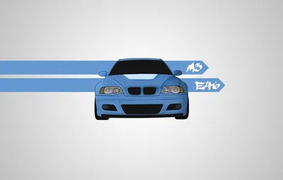 Обои синий, вектор, арт, Bmw, e46 картинки на рабочий стол, раздел минимализм - скачать картинки