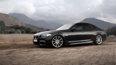 Скачать 1920x1080 bmw, 5, черный, вид сбоку, f10 обои, картинки full hd, hdtv, fhd, 1080p картинки